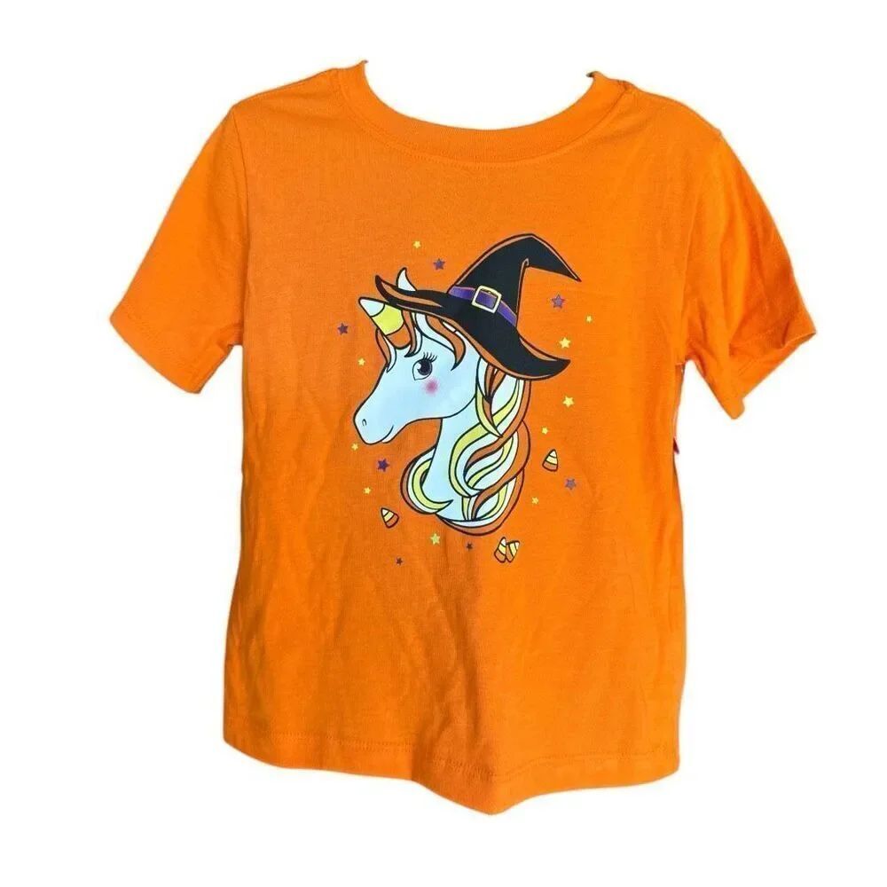 NWT Toddler Girls Wonder National Halloween Witch Unicorn Graphic Tee Shirt - 4T